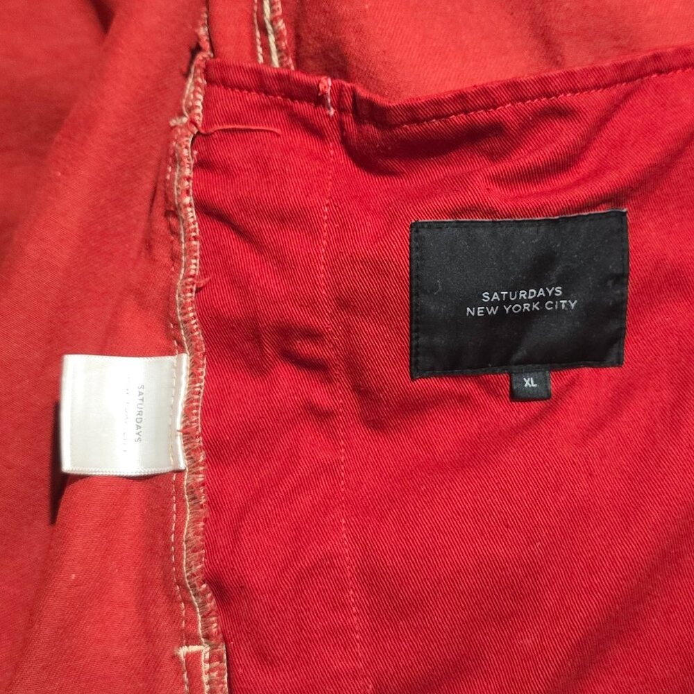 Saturdays New York City Denim Trucker Jacket - Burnt Orange - Sz XL* - Picture 4 of 5